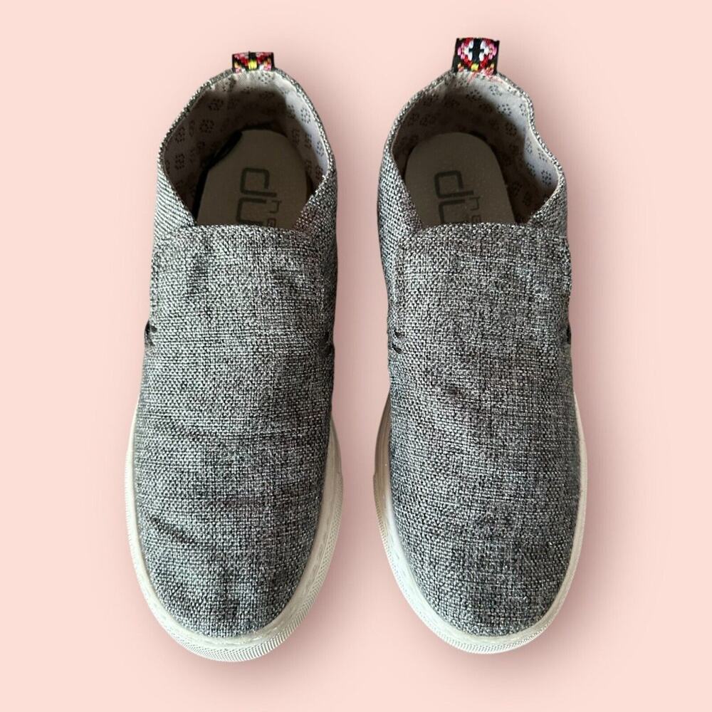 Women's Hey Dude Peyton Linen Comfort Shoes Size 8 Gray Black